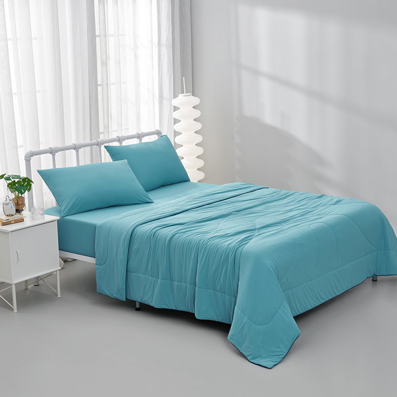 Soft Double Sided Bed Cooling Comforter for Hot Sleepers Night Sweats, Q-Max > 0.45, Queen, Blue