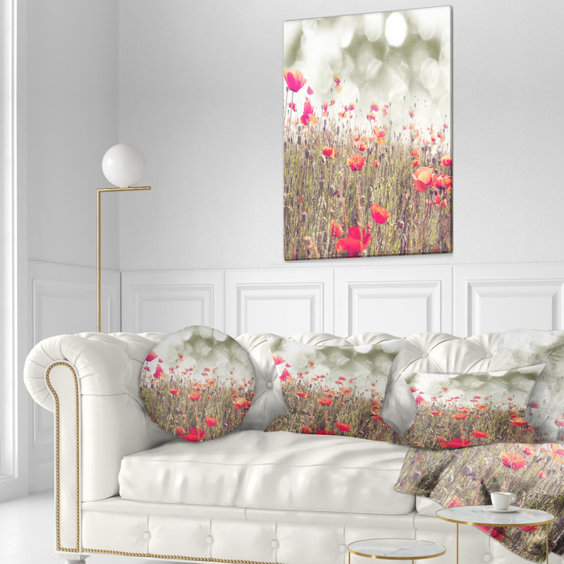 Coussin Red Poppy Flowers Meadow