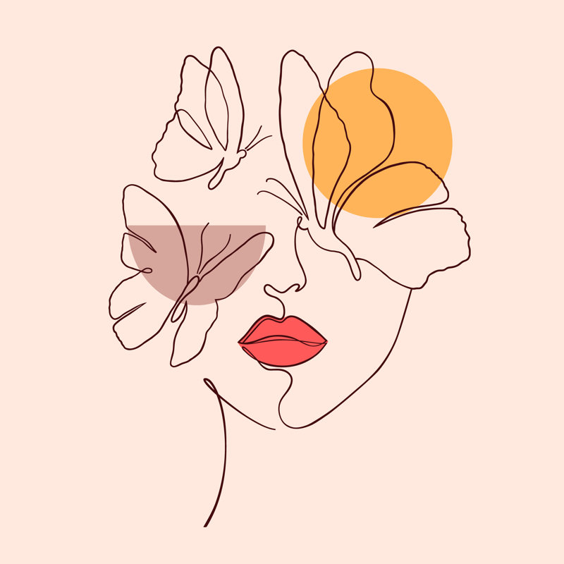 Woman Face by Kiyanochka - Wrapped Canvas Print, 30cm H x 30cm W x 3.8cm D