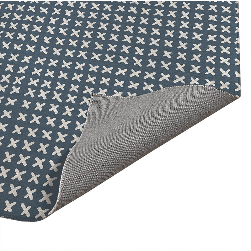Tapis de bureau Cross Cross, L 7 pi x L 5 pi, Bleu