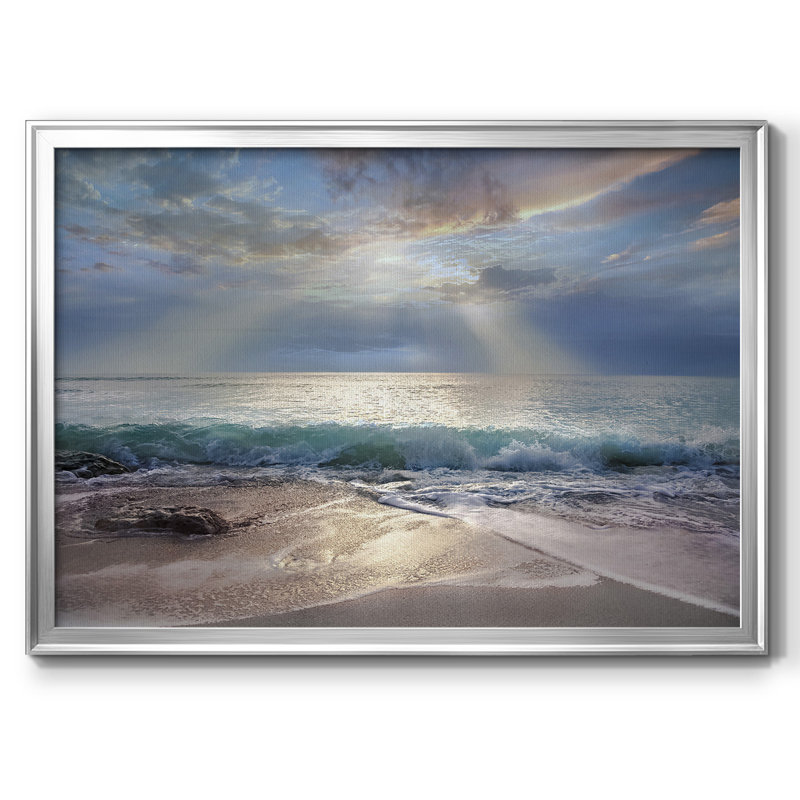 Aqua Blue Morning, reproduction d'art sur toile, H 14 po x l 20 po x P 1,5 po, Toile argentée