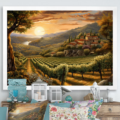 «Vineyard Charm», impression sur toile encadrée