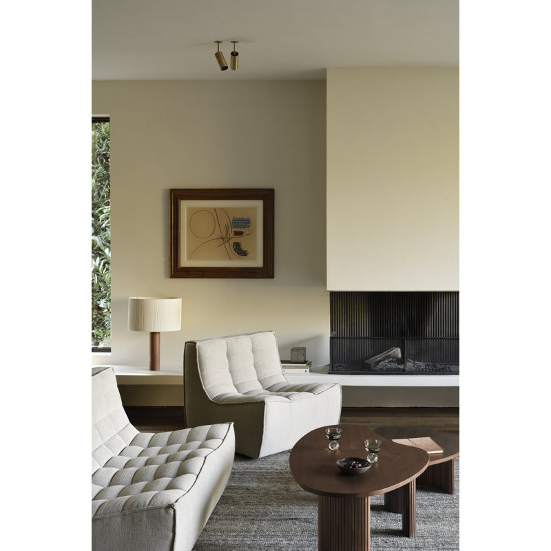 Boomerang Solid Wood Coffee Table, Brown