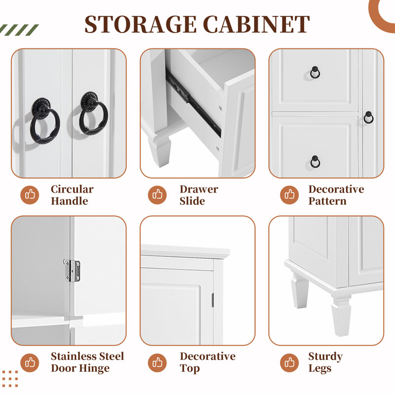 Multi-Functional Storage Cabinet with Adjustable Shelves