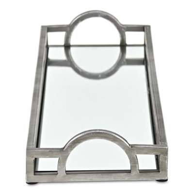 Campanella Slim Rectangular Mirrored Tray - Silver