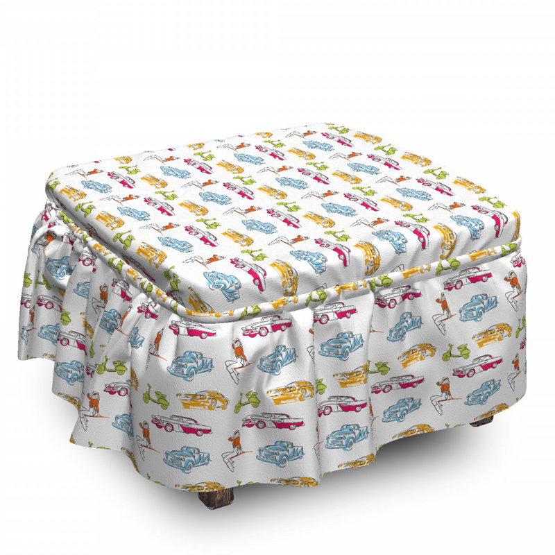 Box Cushion Ottoman Slipcover