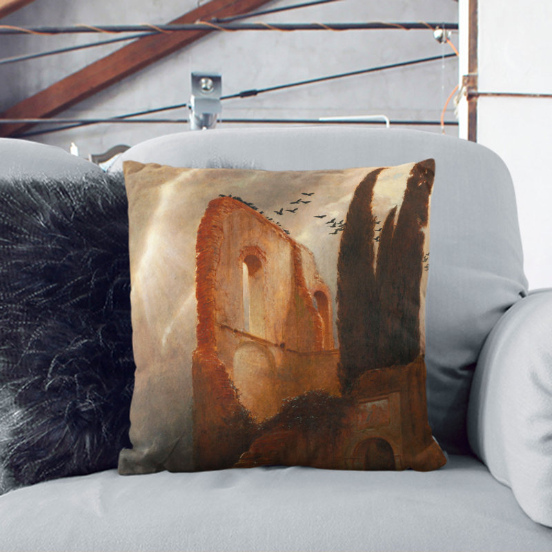 Ruin by the Sea Scatter Cushion, 55cm H x 55cm W x 20cm D, White