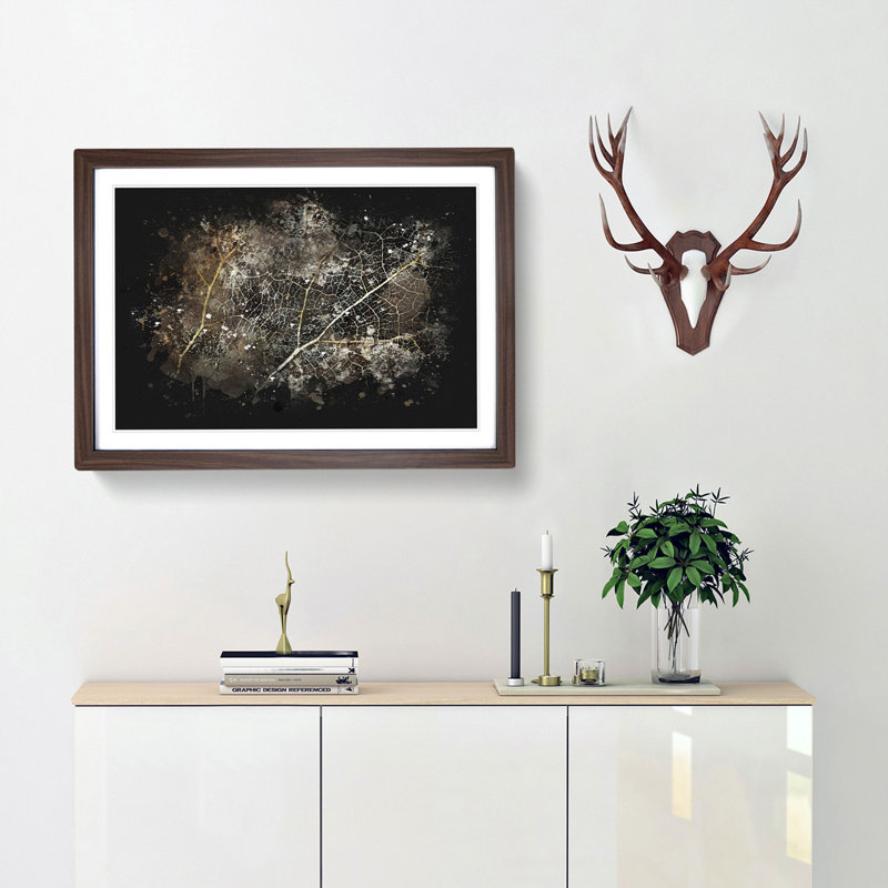 The Beauty of an Autumn Leaf - Picture Frame Graphic Art Print, 33cm H x 45cm W x 2cm D, Walnut Framed