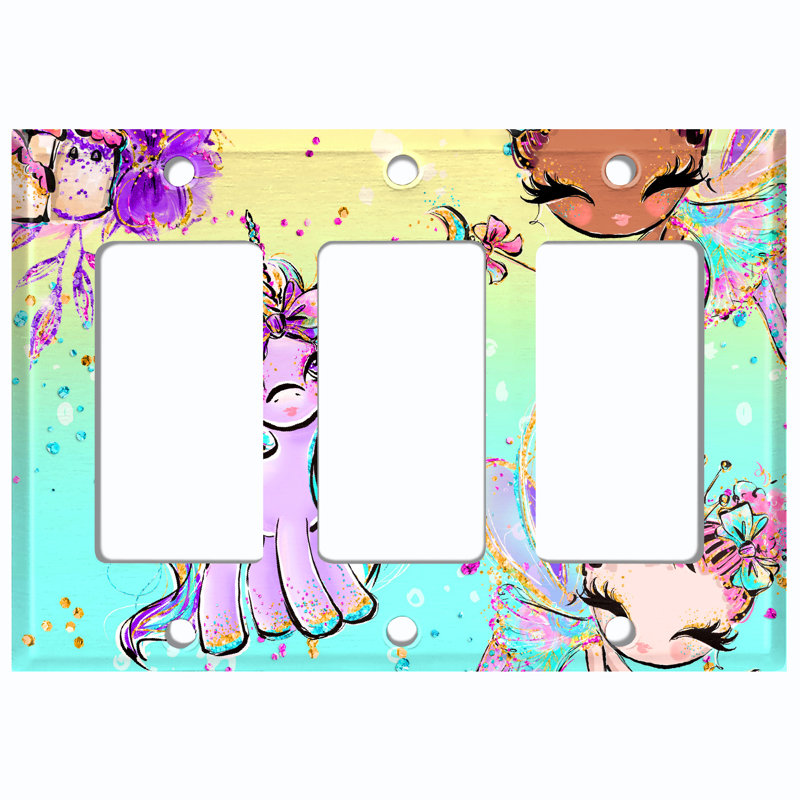 Plaque murale berçante à 3 bandes Princesses Unicorn