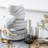 over&back Coupe 16-Piece Glossy White Hand-Finished Porcelain Dinnerware Set