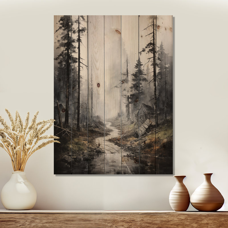 Panneaux de décoration murale en bois Izora - Paysages, H 44 po x l 34 po
