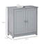 Base de meuble-lavabo gris sous le lavabo - base de meuble-lavabo peu encombrante avec tablette ajustable pour hygiène quotidienne et armoire à serviettes Gris, découpe en U requise pour l'organisation du produit