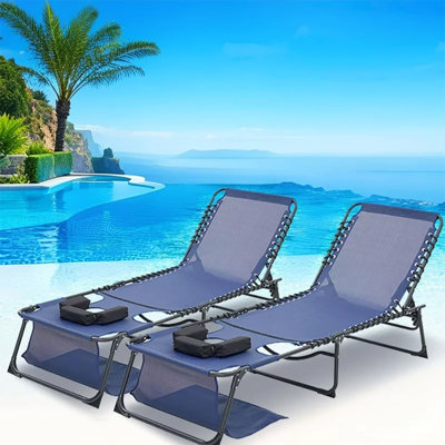 Chaise longue d'extérieur en acier