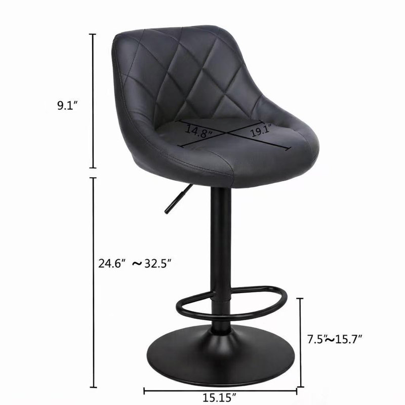 Swivel Adjustable Height Counter Stool with Metal Frame, White