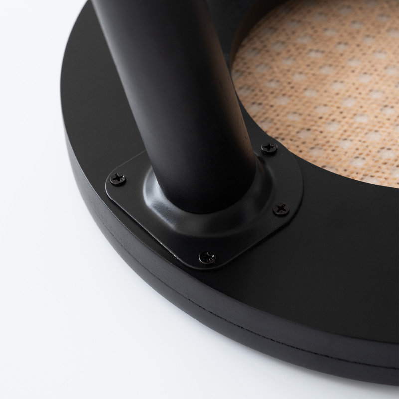 Rattan Accent Stool, Black