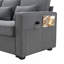 Canapé moderne rembourré avec console, porte-gobelets, ports USB et coussins pour une vie confortable