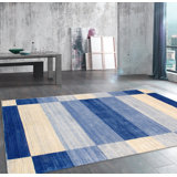 Canvello Modern Hand-Loomed Silk & Wool Charcoal Area Rug- 8'9" X 11'9"