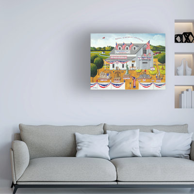 Art mural sur toile tendue - Art mural «4 juillet à la Grange Hall» de Poulin pour décor de salon, de chambre à coucher ou de bureau - 35 x 47