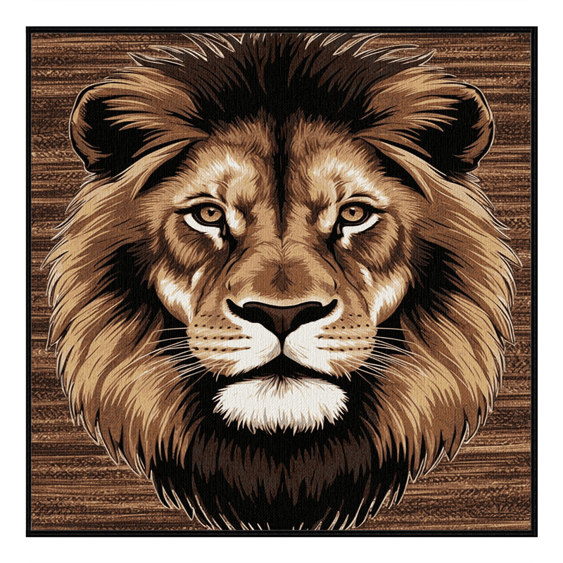  Tapis lavable lion du Congo, Carré 4 pi