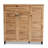 3-Door Shoe Storage Cabinet in Oak Brown Finished Wood, 45.03'' H X 45.11'' W X 14.42'' D