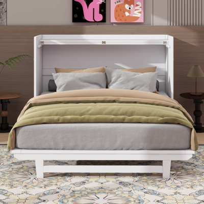 Élégant grand lit escamotable avec attrait intemporel et pieds robustes en fer