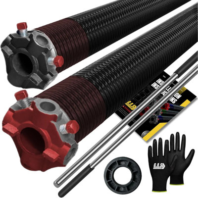 Ressorts de torsion de porte de garage avec douille de 1 po, gants et barres (234 x 1,75 x 29)