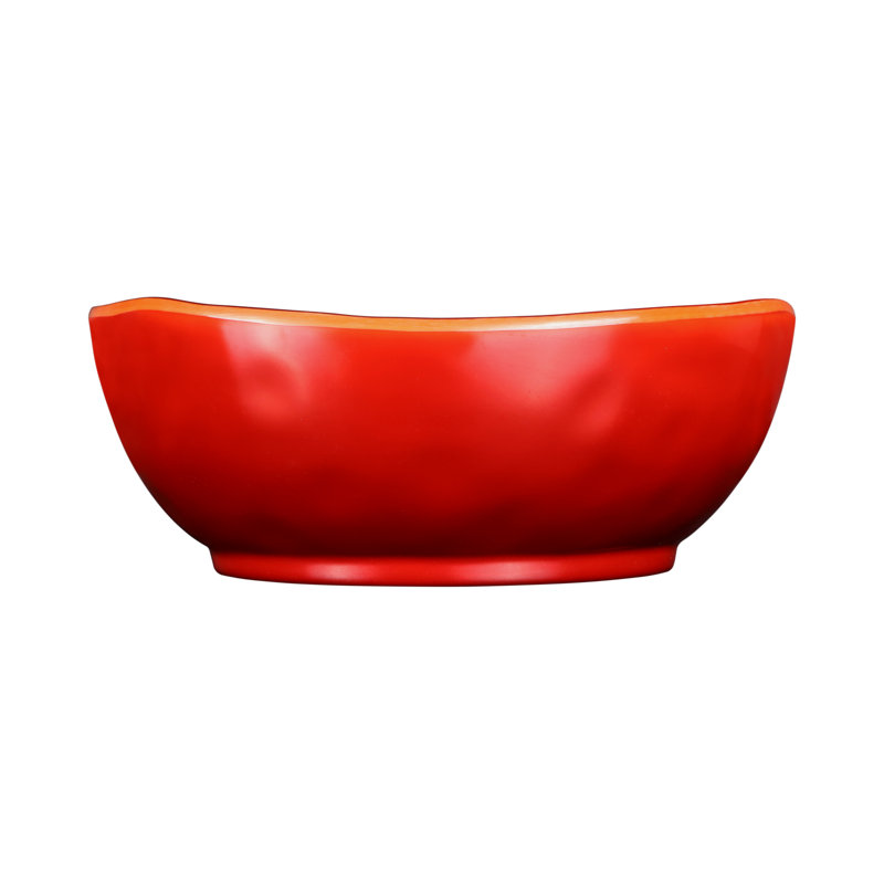 Maya 8.25" Melamine Irregular Round Bowl, Red