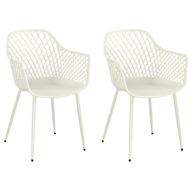 Pair of Lattice Bistro Garden Armchairs, Patio Dining