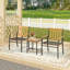 Ensemble bistro 3 pièces en bois d'acacia pour terrasse avec coussins et table basse