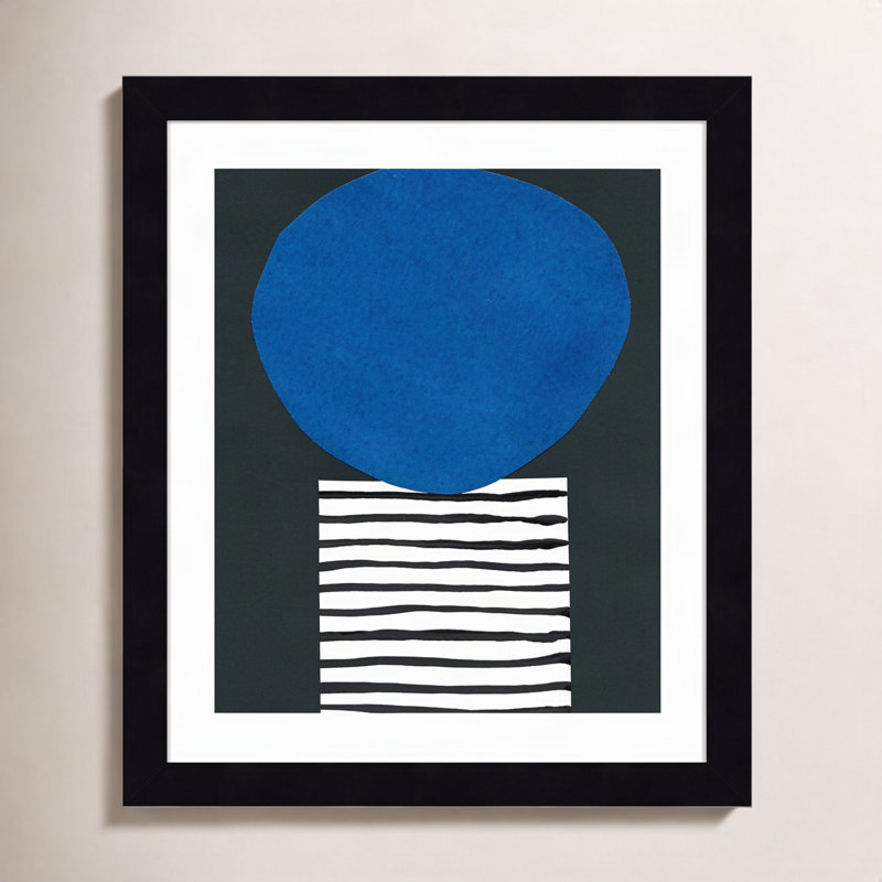 «Zaley Memphis In Blue V» par Renee W. Stramelframed, reproduction d'art, Noir, H 13 po x l 12 po x P 1 po