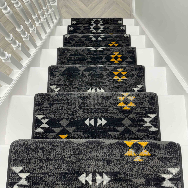 Stair Runner Geometric Area Rug, Runner 60 x 450 cm