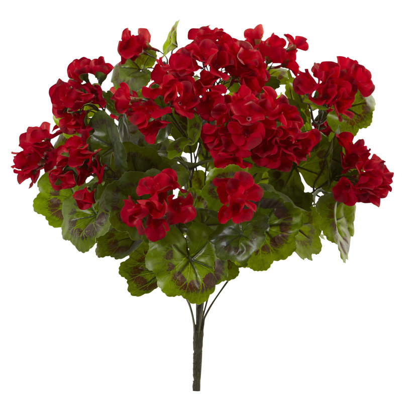 Geranium artificiel, résistant aux rayons UV (intérieur / extérieur), Rouge