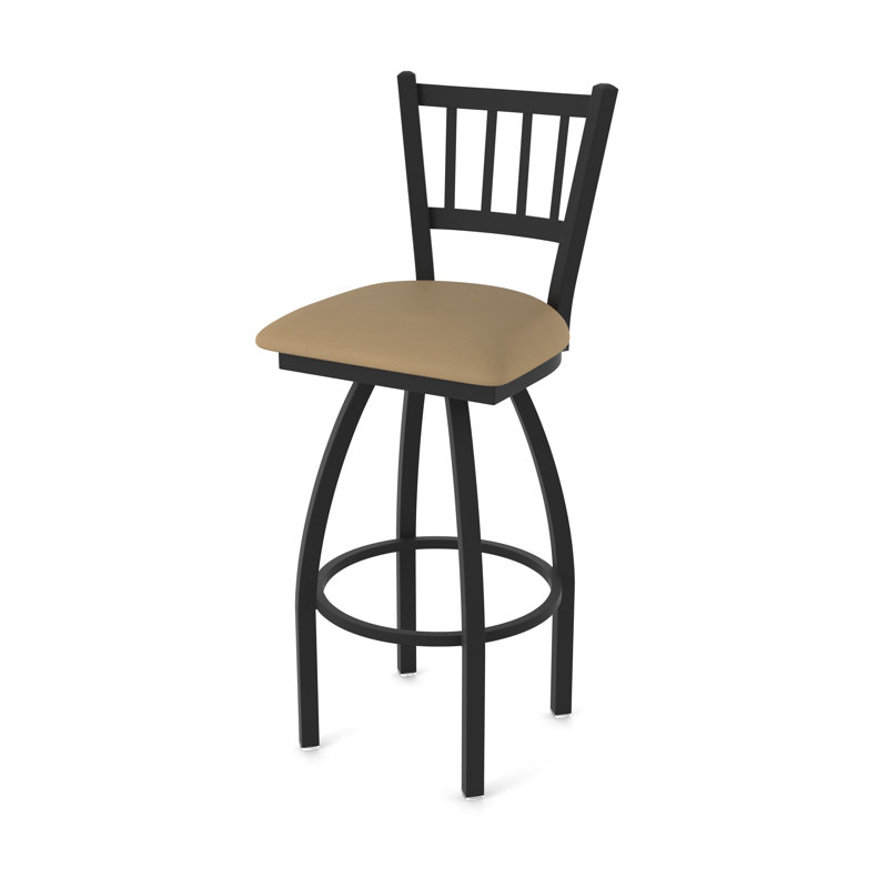 Tabouret pivotant 810 Contessa, Noir froissé, Vinyle - sable Canter, Très grand (siège d'une hauteur de 36 po)