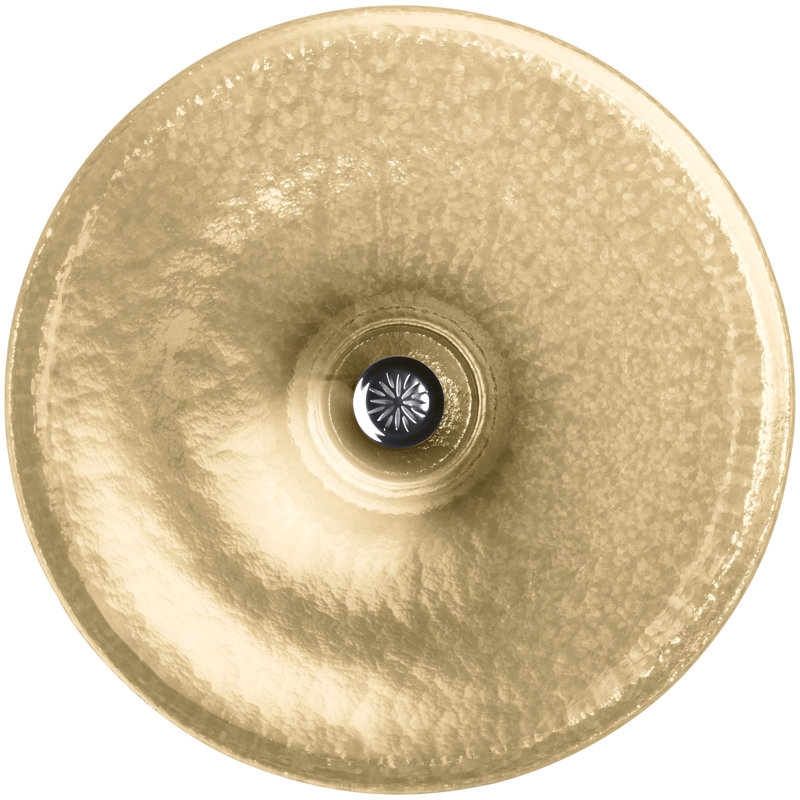 Lavinia Vessels Glass Circular Vessel Bathroom Sink, Bois de santal translucide