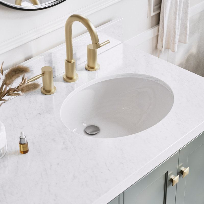 Cambridge 37 in. Single Vanity, Oval, Vintage Green, Italian Carrara Marble
