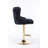 Velvet Bar Chair Stool One-Piece Set, Adjustable Height, Diamond Lattice Against The Back To Pull The Lion's Head With Zipper Decoration, Set Of 1-149222833