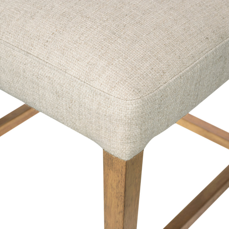 Ferris Stool, Bar Stool (29.92" Seat Height), Thames Cream/Winchester Beige Poly Bend/Leather, Burnished Parawood