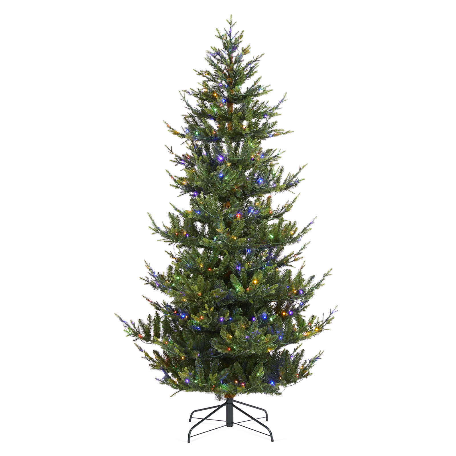 Mcdaniel Slim Flocked Pre-Lit Fir Christmas Tree, 7.5'
