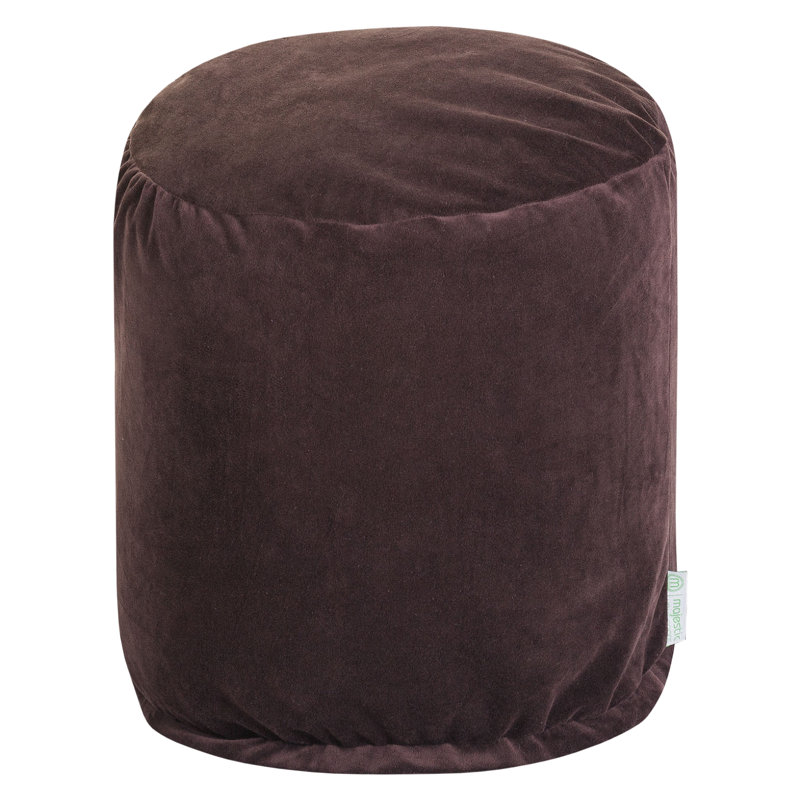 Villa Upholstered Pouf, Dark Brown