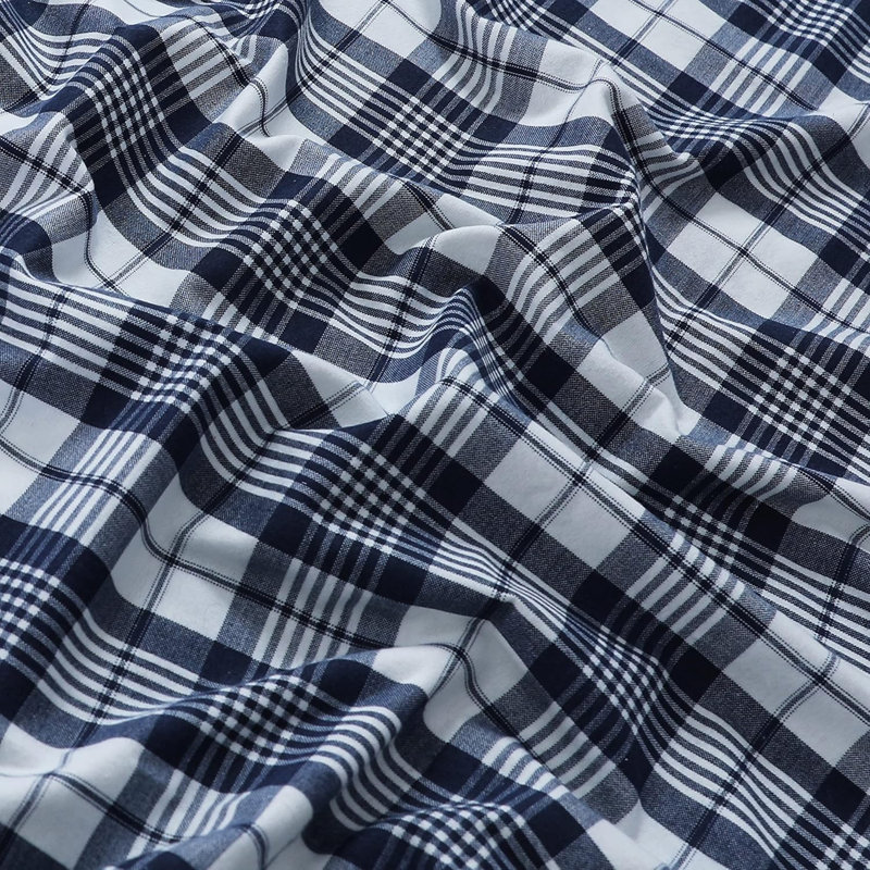Flannel Sheets Set Double Brushed, Twin Sheet Set + Fitted Sheet + 2 Pillowcases, Blue Plaid