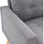 1 canapé modulaire en tissu de polyester gris 3 pièces Mid-Century