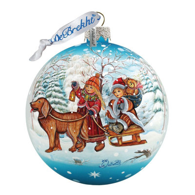 3.5'' Handmade Glass Ball Ornament