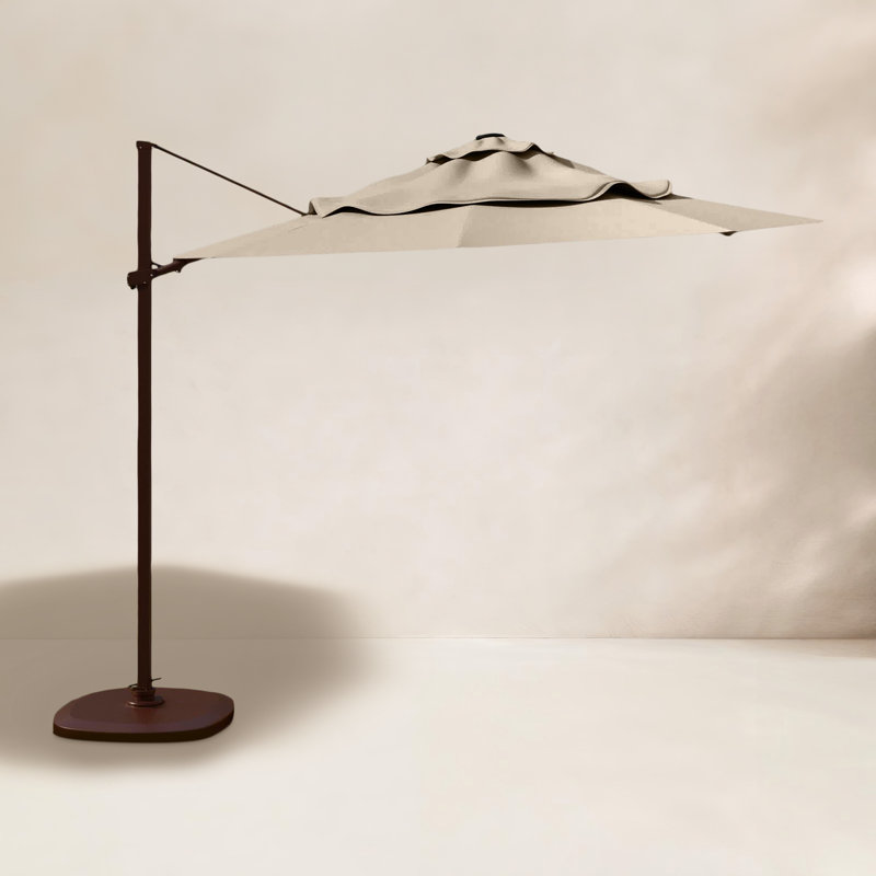 Parasol en porte-à-faux 12,3 pi Sunbrella®, Argent coulé Sunbrella®, Bronze