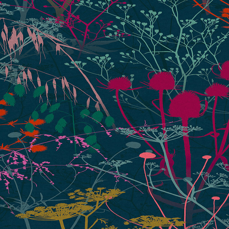  Papier peint Clarissa Hulse Summer Border Verdigris , Arc-en-ciel
