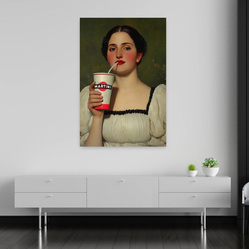 Art contemporain rétro, romantique, surréel, H 60 po x l 40 po
