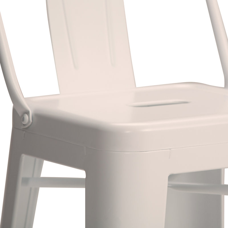 Tabouret 30 "en métal, 2, Blanc