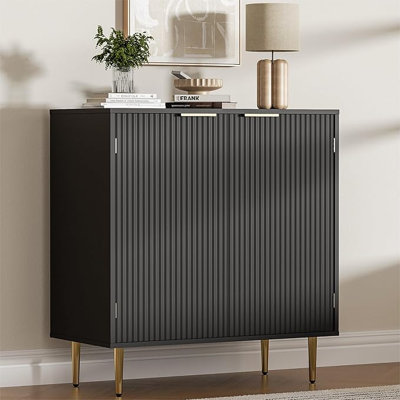Buffet Sideboard Cabinet With 2 Doors, Modern Kitchen Cabinet With Golden Handles & Legs, Adjustable Shelf, Accent Coffee Bar Storage Sideboard For Ki by Mercer41