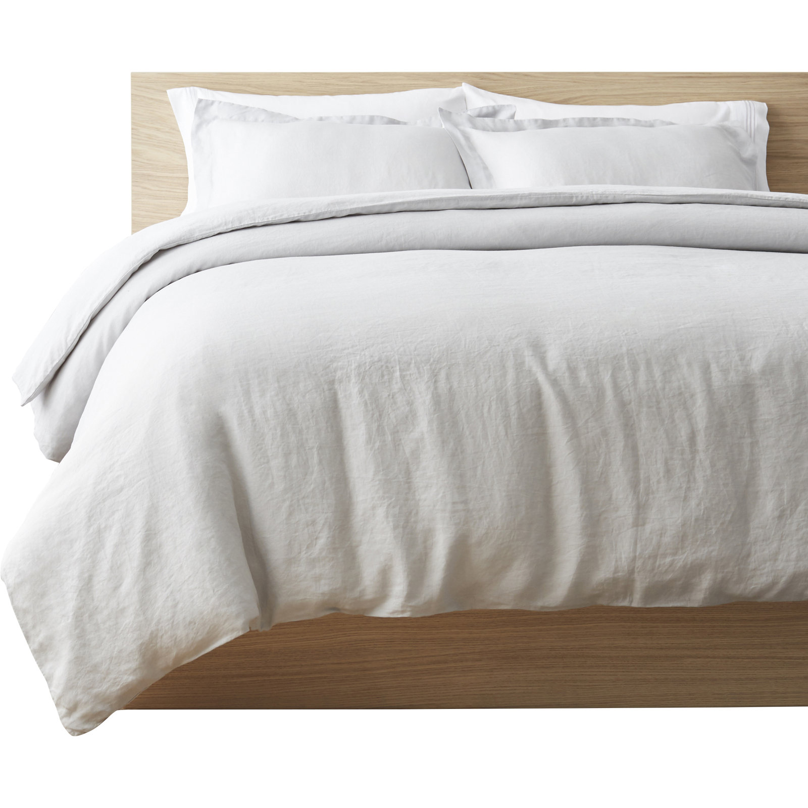Frazier Modern & Contemporary 100% Linen Duvet Cover, Silver Gray, Full/Queen Duvet Cover + 2 Standard Shams