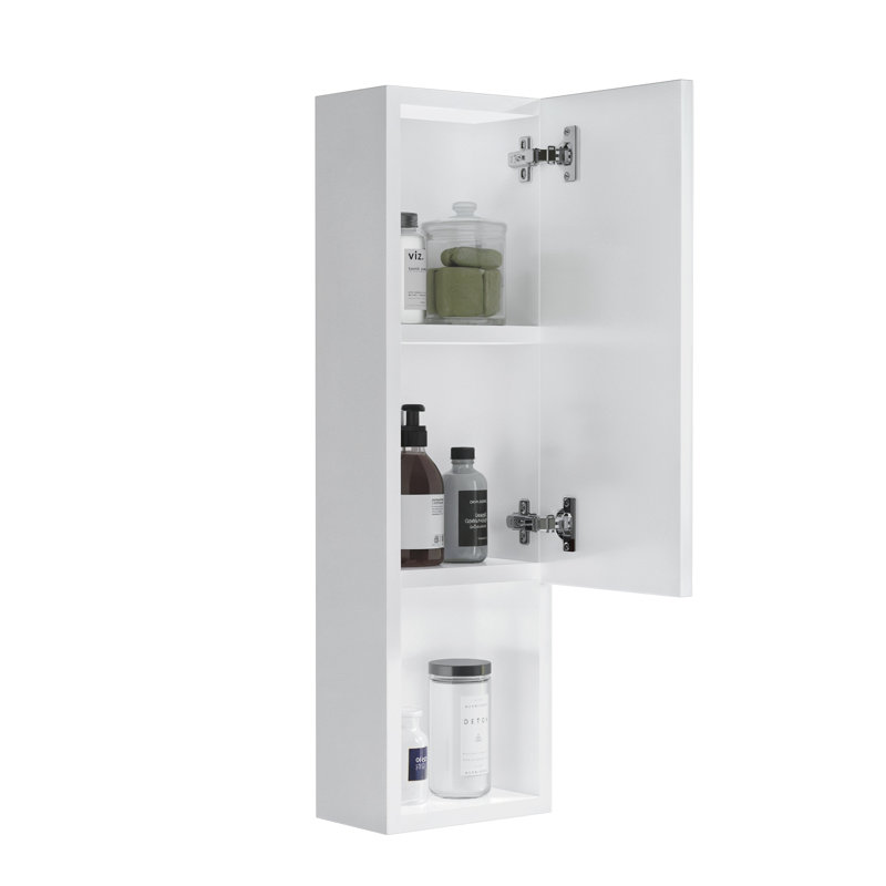 Elaris 9" Wall-Mounted Bathroom Cabinet, Gloss White