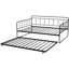 Structure de lit de jour en métal, double, double usage pour des espaces multiples, avec une capacité de 400 lb, revêtement antirouille, 4 mouvements flexibles, pieds courbés et glissants sécurisés, petite conversion robuste et facile, détails comme